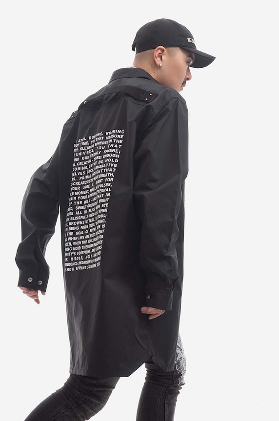 Rick Owens geacă Woven Jumbo DU01C6753.MUEP3.BLACK negru SS23