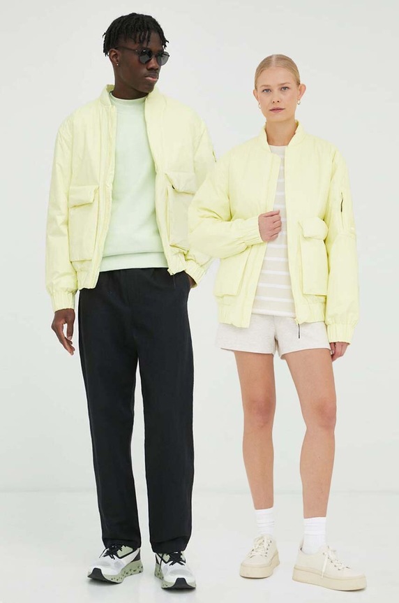 Nepromokavá bunda Rains 15530 Fuse Bomber Jacket přechodné žlutá 15530.39