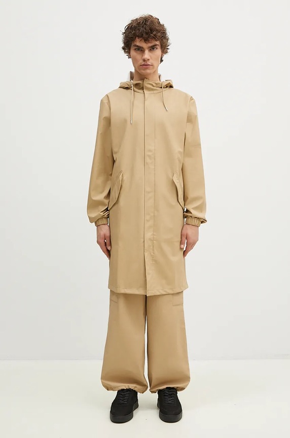 Rains rain jacket 18140 Fishtail Parka with beige 18140.24