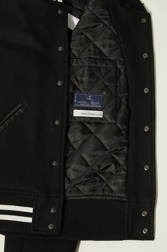 Filling Pieces kurtka bomber wełniana Varsity Jacket 81422201863 czarny