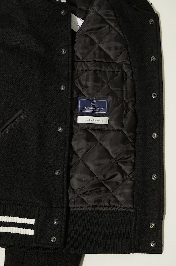 Filling Pieces kurtka bomber wełniana Varsity Jacket 81422201863 czarny