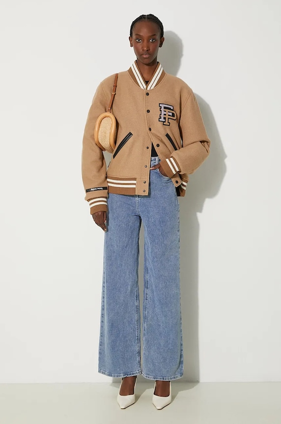 Filling Pieces wool bomber jacket Varsity Jacket 81422209985 brown