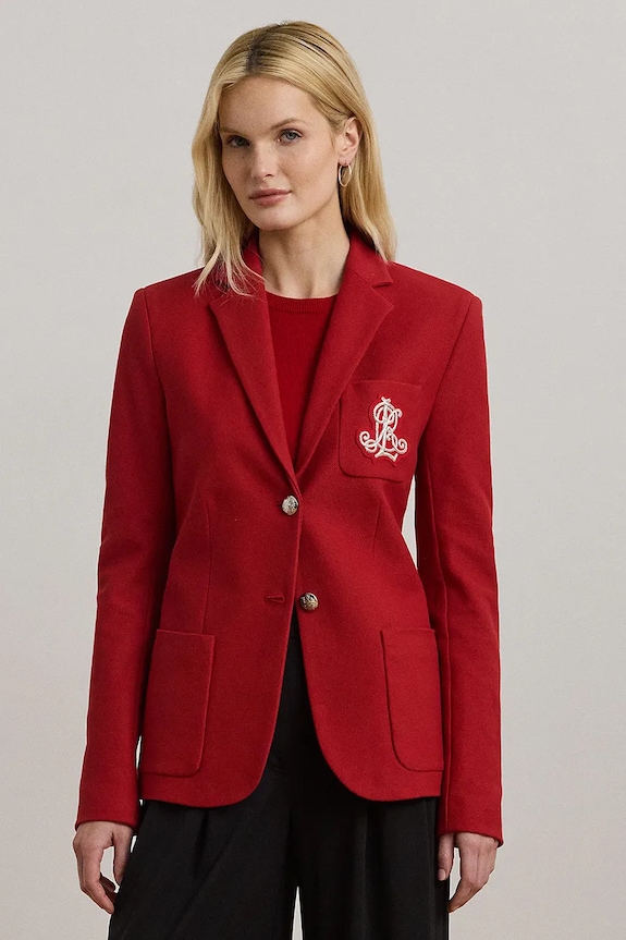 Σακάκι Lauren Ralph Lauren ύφασμα κόκκινο 200797305