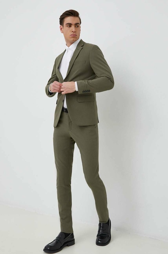 Odijelo Lindbergh bez uzorka zelena 30.61040.OLIVE
