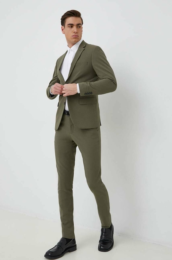 Odijelo Lindbergh bez uzorka zelena 30.61040.OLIVE