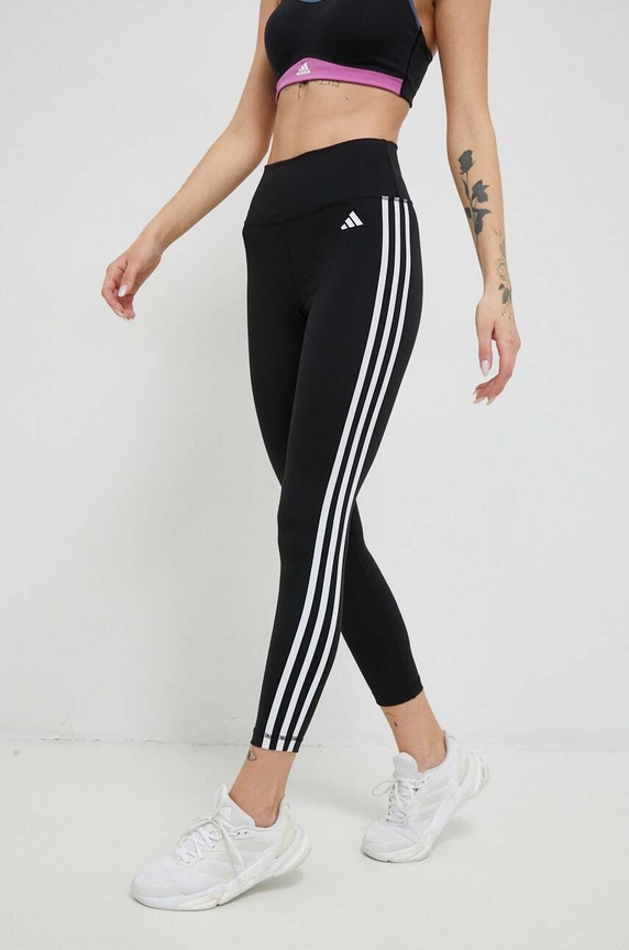 adidas Performance legginsy treningowe Train Essentials 3-Stripes z elastanem czarny HT5438