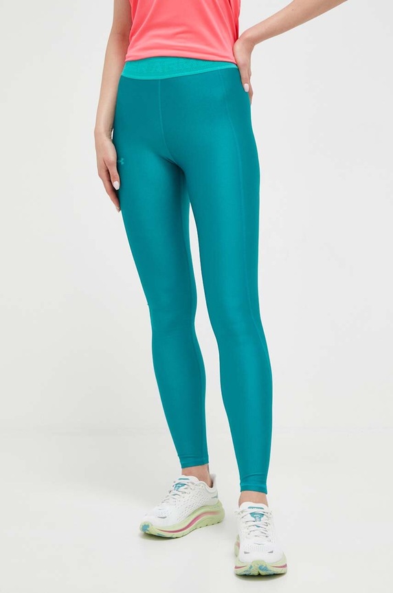 Under Armour legginsy treningowe Armour Branded z elastanem zielony 1377089