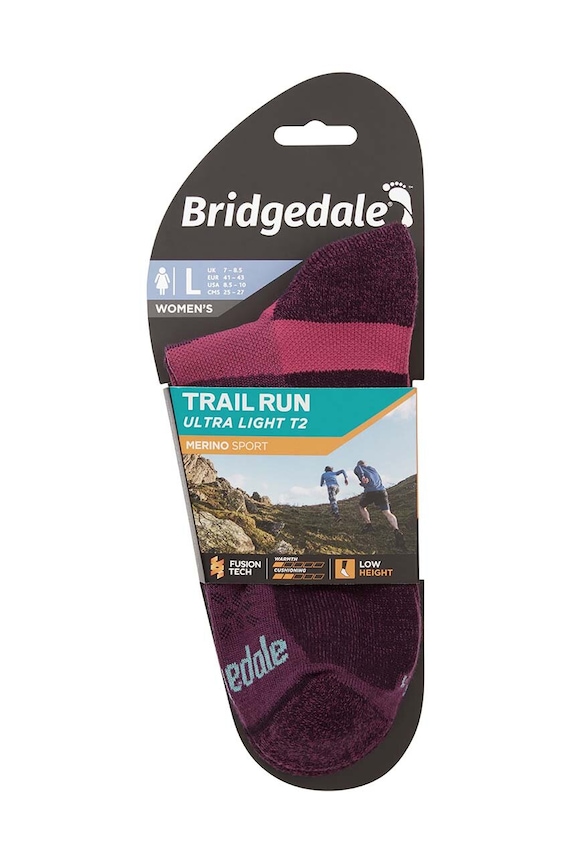 Oblečení Ponožky Bridgedale Ultralight T2 Merino Low 710204 fialová