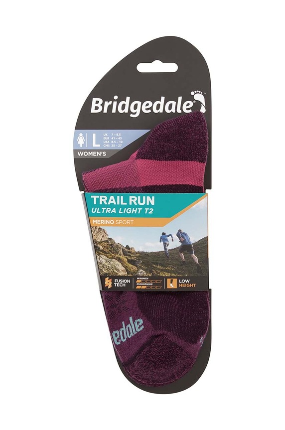 Oblečení Ponožky Bridgedale Ultralight T2 Merino Low 710204 fialová