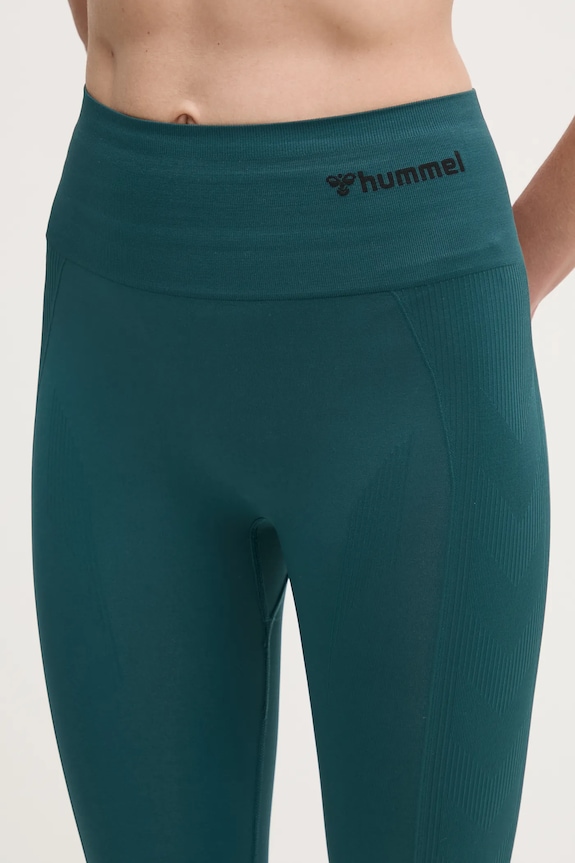 Hummel legginsy sportowe damskie hmlTIF SEAMLESS HIGH WAIST TIGHTS turkusowy 210492