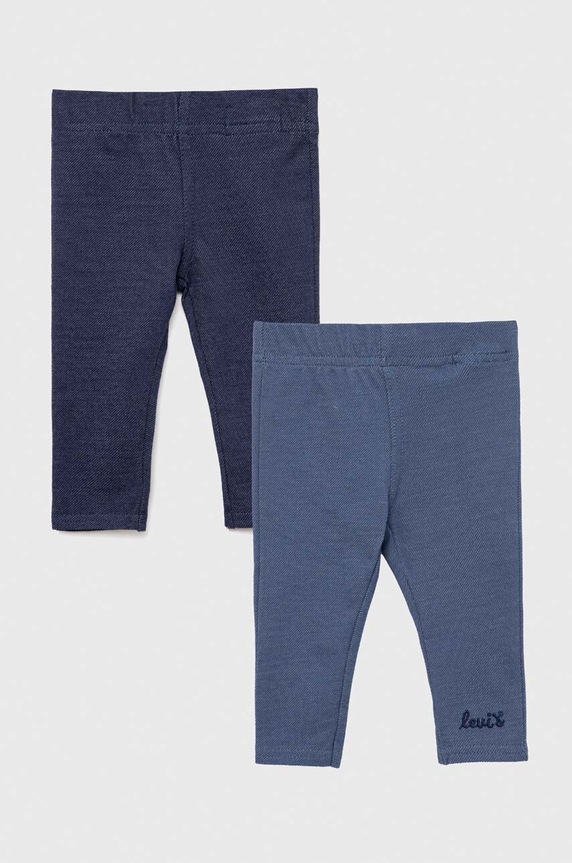 Levi's legginsy niemowlęce 2-pack z elastanem niebieski 1EF670