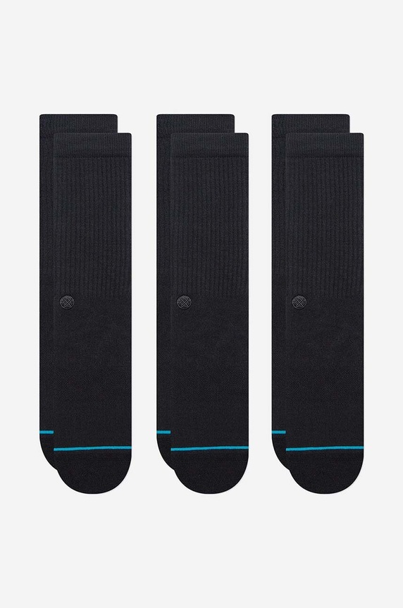 Stance zokni Shelter 3 pár hosszúszárú zokni fekete A556A23SHL