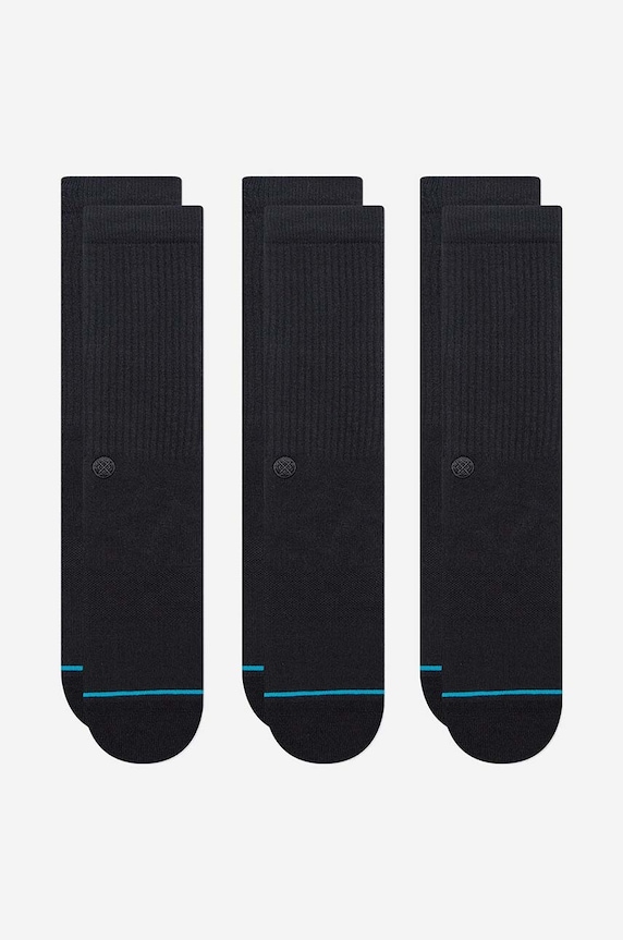 Stance zokni Shelter 3 pár hosszúszárú zokni fekete A556A23SHL
