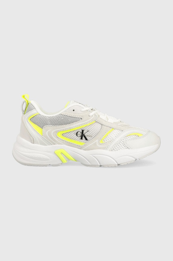 Sneakers Calvin Klein Jeans YW0YW00891 RETRO TENNIS SU-MESH W RETRO TENNIS SU-MESH WN απομίμηση λείου δέρματος λευκό YW0YW00891