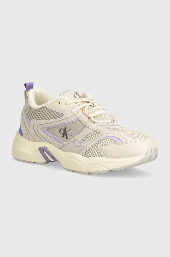 Tenisky Calvin Klein Jeans YW0YW00891 RETRO TENNIS SU-MESH W textilní béžová YW0YW00891