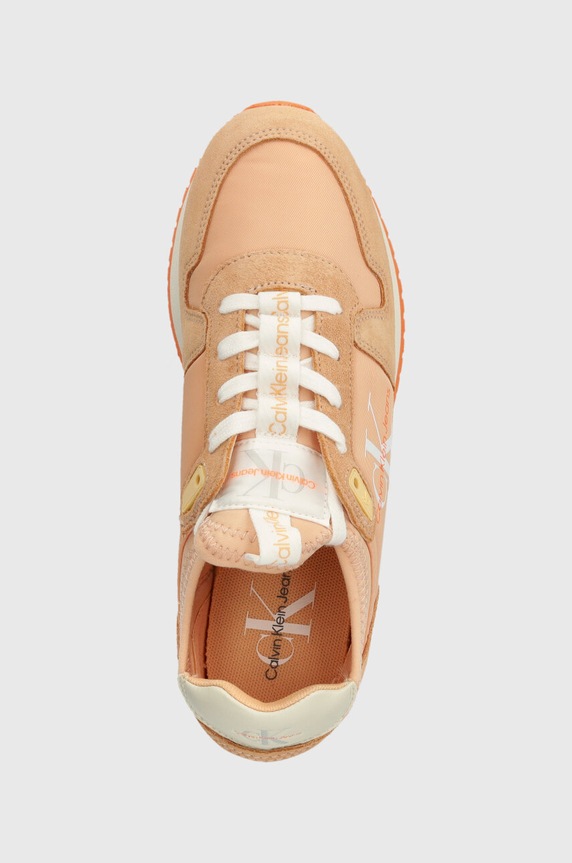 Calvin Klein Jeans sneakers YW0YW00840 RUNNER SOCK LACEUP NY-LTH W arancione YW0YW00840