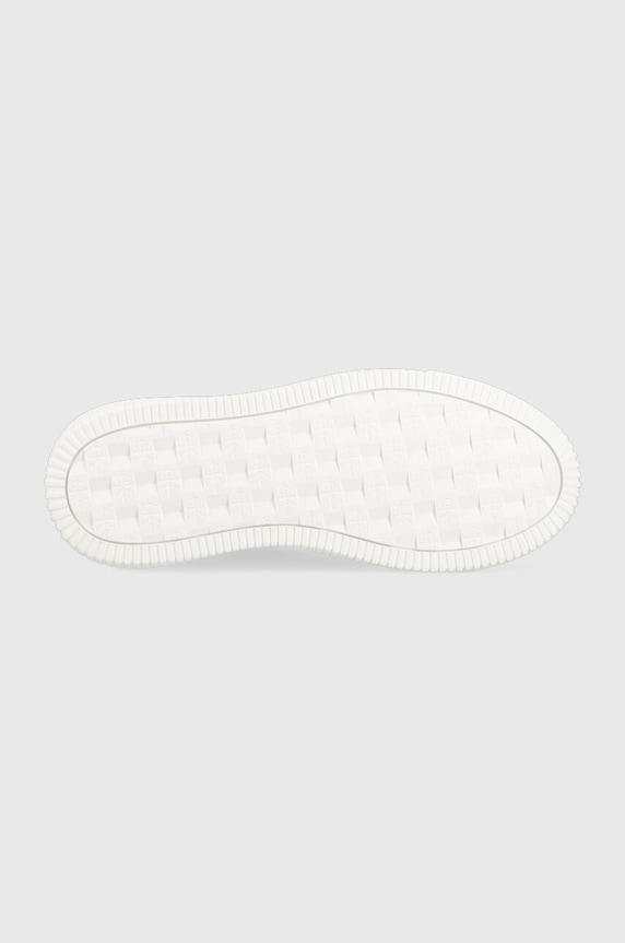 Kožne tenisice Calvin Klein Jeans YW0YW00823 CHUNKY CUPSOLE MONOLOGO W MONO LTH WN YW0YW00823 bijela