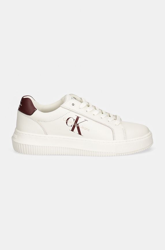 Calvin Klein Jeans bőr sportcipő YW0YW00823 CHUNKY CUPSOLE MONOLOGO W MONO LTH WN YW0YW00823 fehér AW24