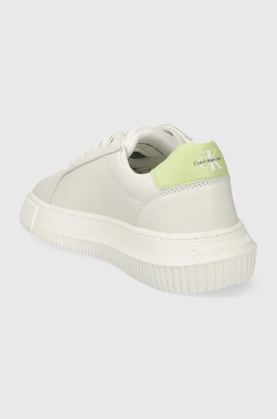 Cipők Calvin Klein Jeans bőr sportcipő YWYW823 CHUNKY CUPSOLE MONOLOGO W MONO LTH WN YW0YW00823 bézs
