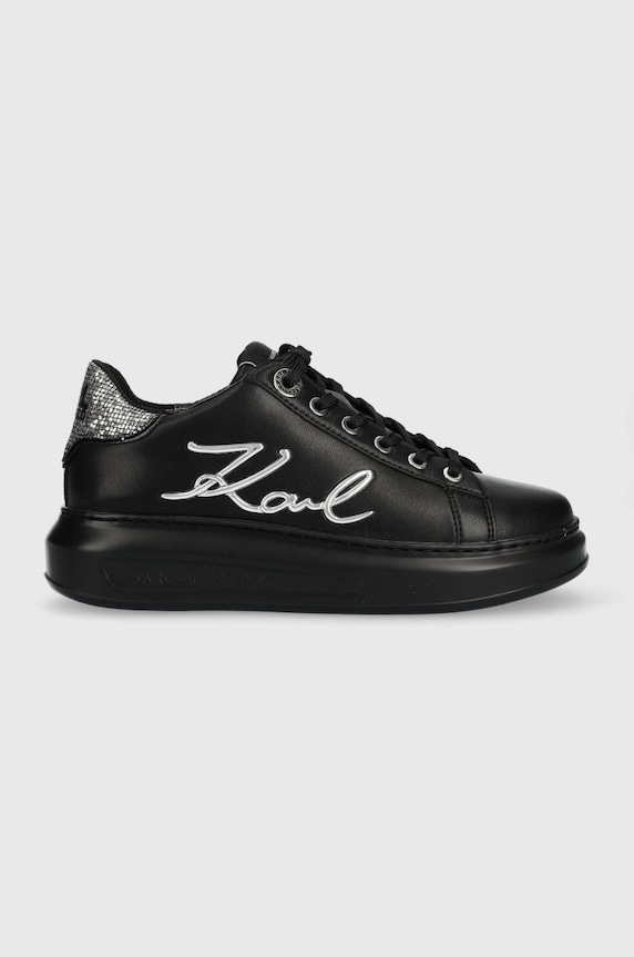 Karl Lagerfeld sneakersy skórzane KAPRI platforma czarny KL62510A.00S