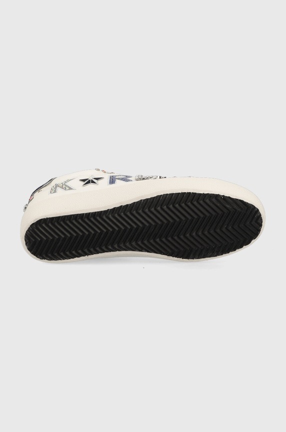 Karl Lagerfeld sneakersy skórzane KL60118 SKOOL KL60118.011 biały