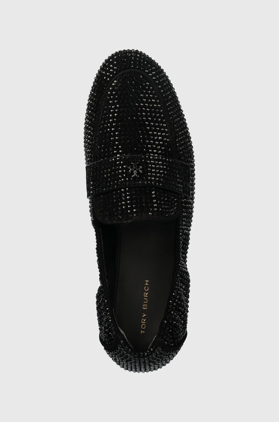 Велурени мокасини Tory Burch Ballet черен 143836.003