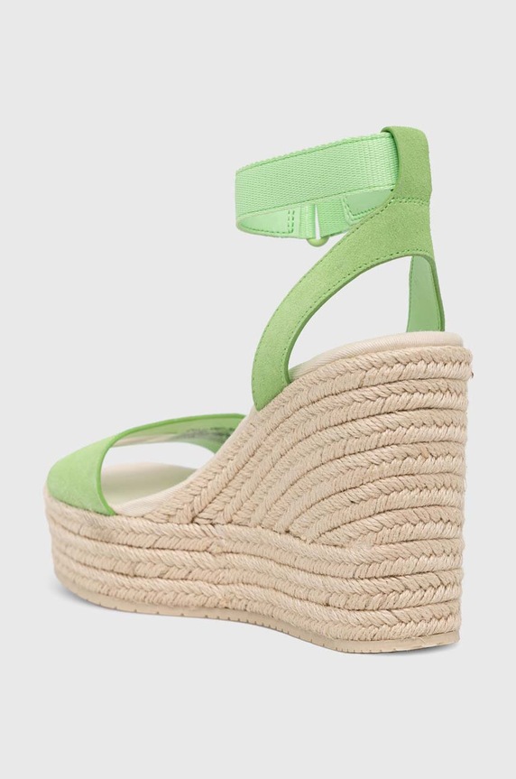 Cipők Calvin Klein Jeans velúr szandál WEDGE SANDAL SU CON MG BTW YW0YW01026 zöld