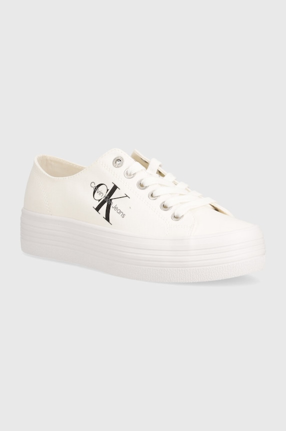 Tenisky Calvin Klein Jeans VULC FLATFORM ESSENTIAL MONO Planet friendly béžová YW0YW01030