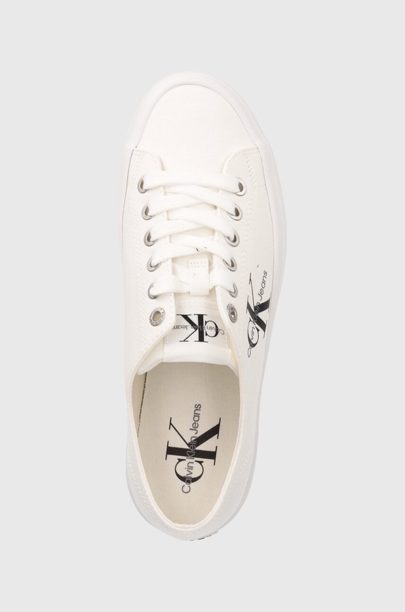 Tenisky Calvin Klein Jeans VULC FLATFORM ESSENTIAL MONO béžová YW0YW01030