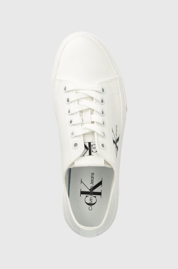 Calvin Klein Jeans tenisówki FLATFORM+ CUPSOLE LOW TXT biały YW0YW01033