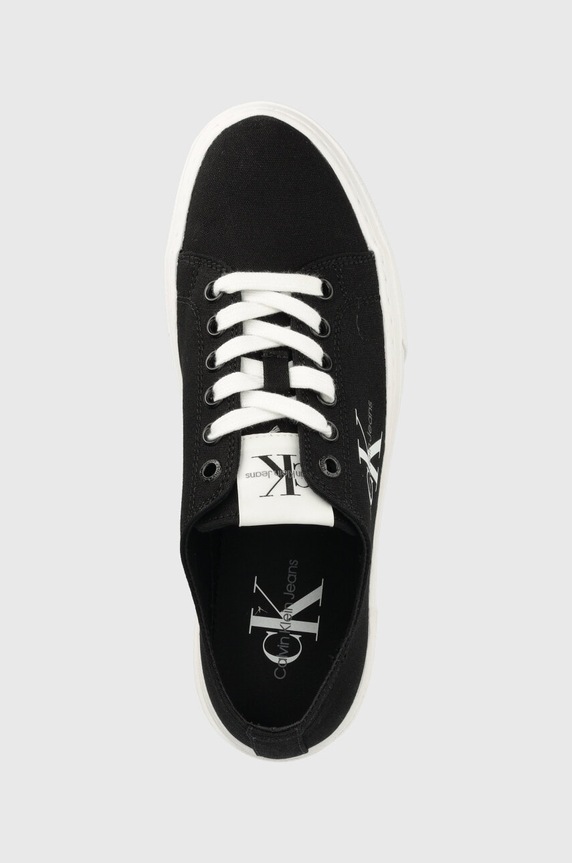 Tenisice Calvin Klein Jeans FLATFORM+ CUPSOLE LOW TXT crna YW0YW01033