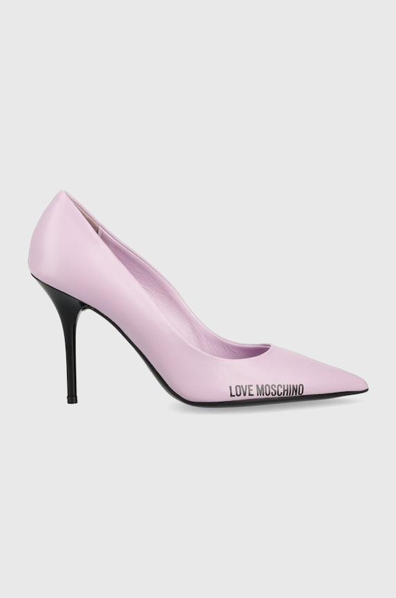 Love Moschino szpilki skórzane Scarpad Spillo 95 szpilka fioletowy JA10089G1GIE0651