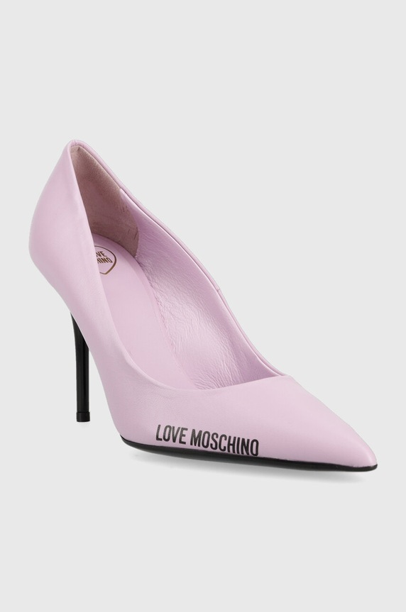 Love Moschino szpilki skórzane Scarpad Spillo 95 JA10089G1GIE0651 fioletowy SS23