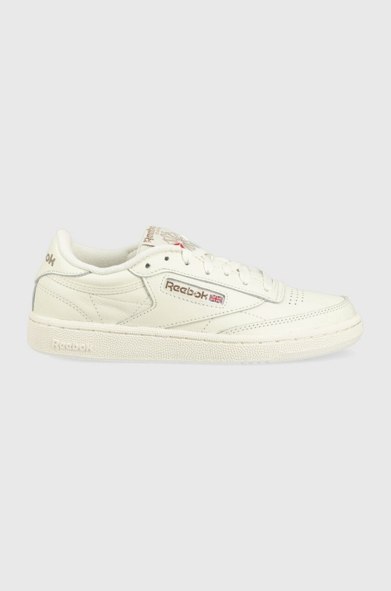Reebok Classic sneakersy skórzane Club C 85 płaska beżowy HQ0948.100025379