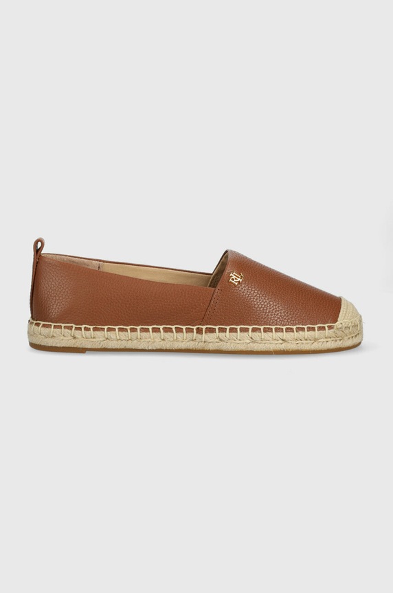 Lauren Ralph Lauren espadryle skórzane Cameryn IV płaski brązowy 802905304002.270