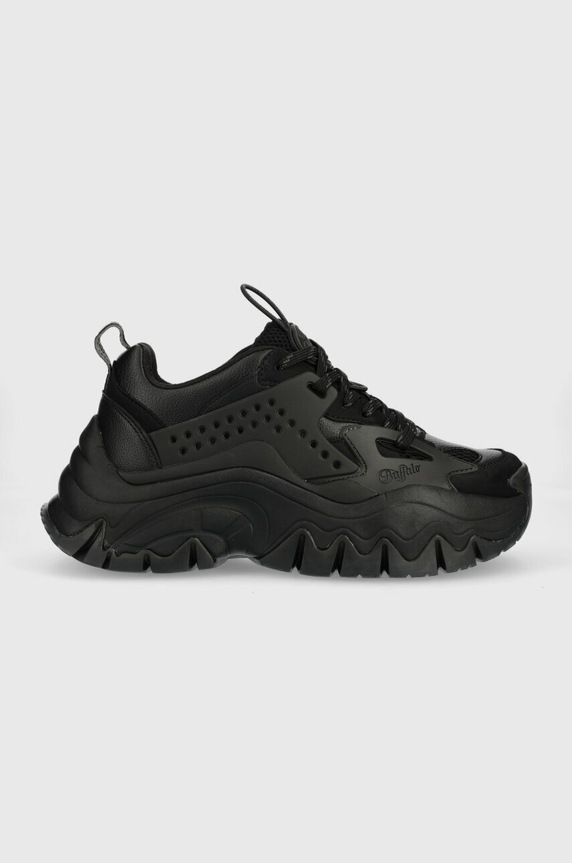 Buffalo sneakersy Trail One imitacja skóry licowej czarny 1630740.BLK