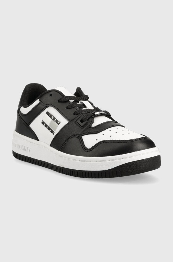 Tommy Jeans sneakersy skórzane RETRO WMN LOW FANCY EN0EN02103 czarny SS23