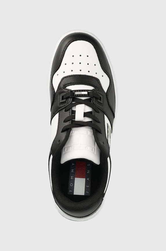 Tommy Jeans sneakersy skórzane RETRO WMN LOW FANCY czarny EN0EN02103