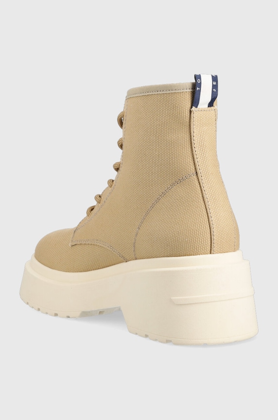 Boty Botky Tommy Jeans LACE UP FESTIV BOOTS EN0EN02133 béžová