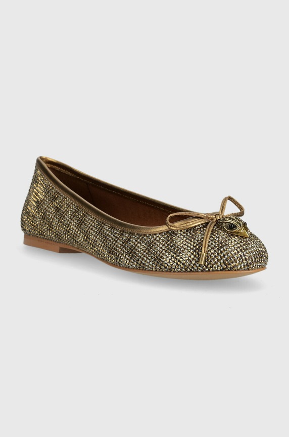 Kurt Geiger London baleriny Eagle Ballerina 9790640609.BEIGE złoty SS25