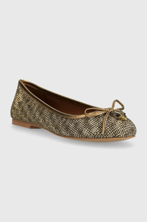 Kurt Geiger London baleriny Eagle Ballerina 9790640609.BEIGE złoty SS25