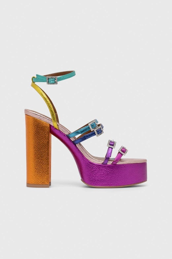 Kurt Geiger London sandały skórzane Pierra High Platform słupek multicolor 9799369109.MULT