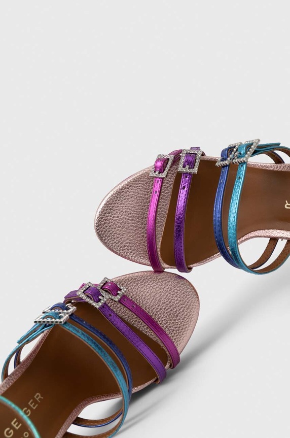 Kurt Geiger London sandały skórzane Pierra High Platform 9799369109.MULT multicolor