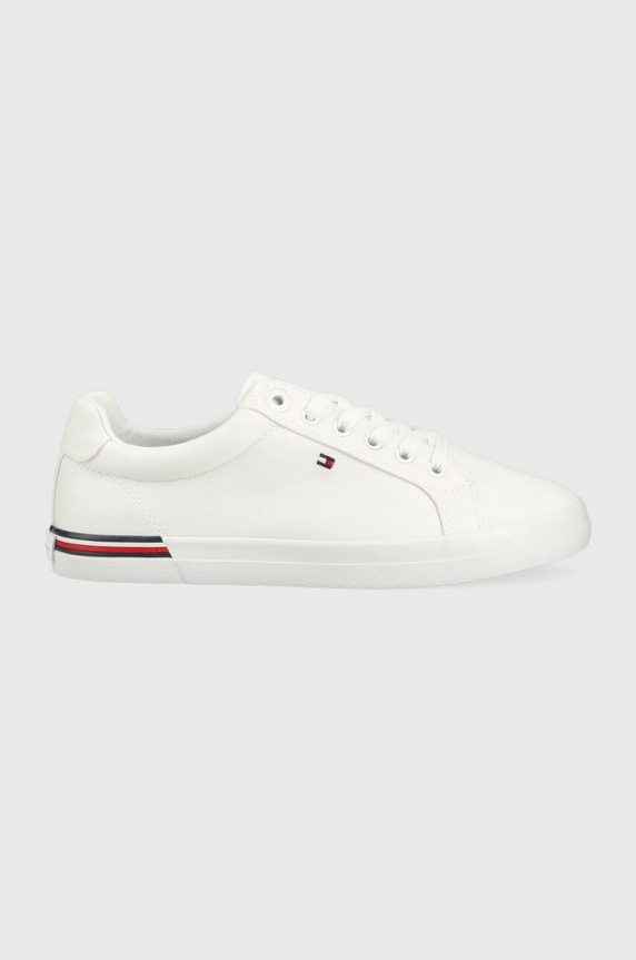 Tenisice Tommy Hilfiger ESSENTIAL STRIPES SNEAKER tekstil bijela FW0FW06954