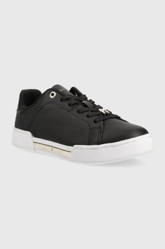 Tommy Hilfiger sneakersy skórzane COURT SNEAKER GOLDEN TH FW0FW07116 czarny SS23
