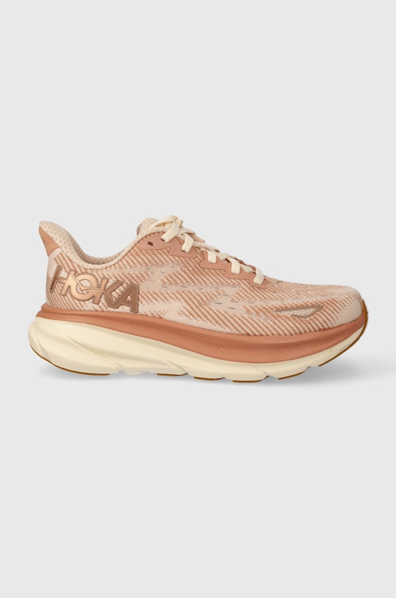 Hoka One One running shoes Clifton 9 textile beige 1127896