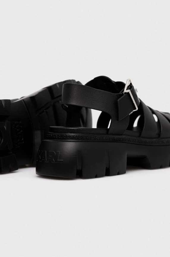 Obuwie Karl Lagerfeld sandały skórzane SUN TREKKA KL83525.000 czarny