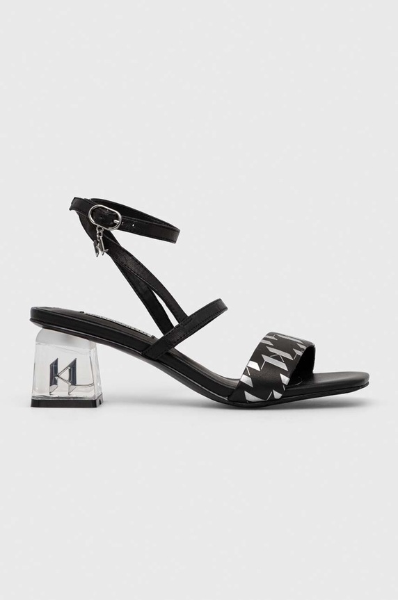Karl Lagerfeld sandały skórzane ICE BLOK słupek czarny KL33610.000