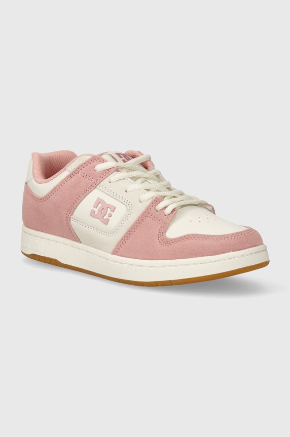 Kožené sneakers boty DC Manteca přírodní kůže růžová ADJS100161