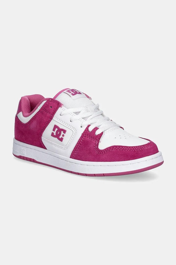 Kožené sneakers boty DC přírodní kůže růžová ADJS100161